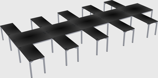 Shared l-shaped desk