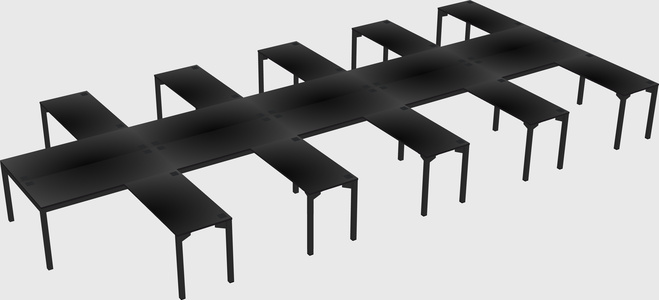 Shared l-shaped desk