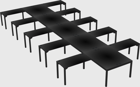 Shared l-shaped desk