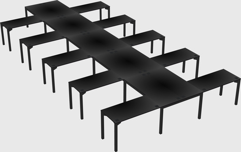 Shared l-shaped desk