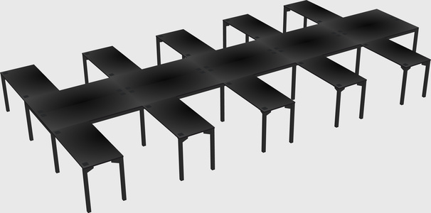 Shared l-shaped desk