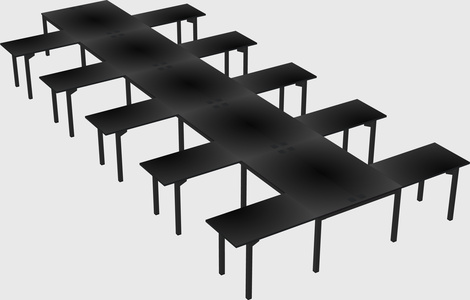 Shared l-shaped desk