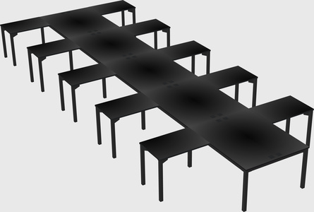 Shared l-shaped desk