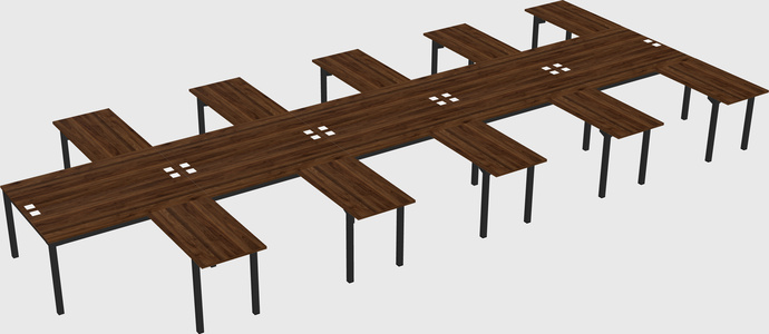Shared l-shaped desk