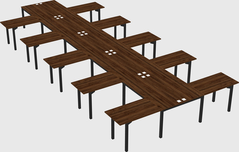 Shared l-shaped desk