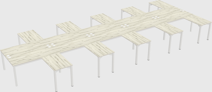 Shared l-shaped desk