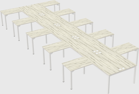 Shared l-shaped desk