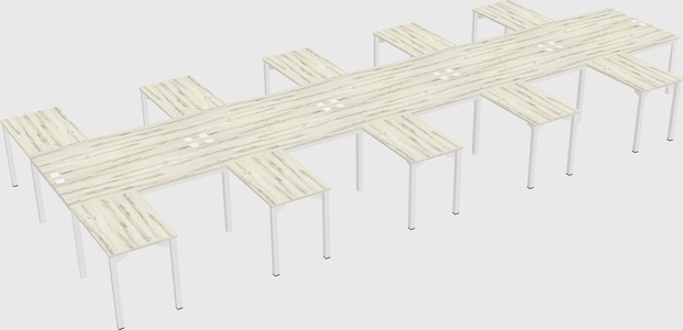 Shared l-shaped desk