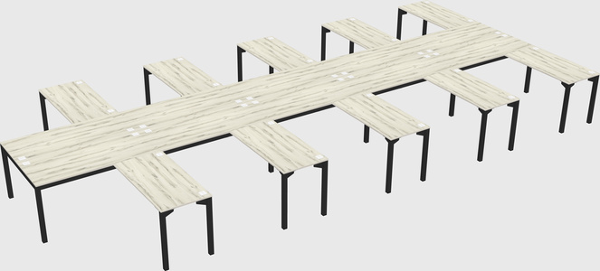 Shared l-shaped desk