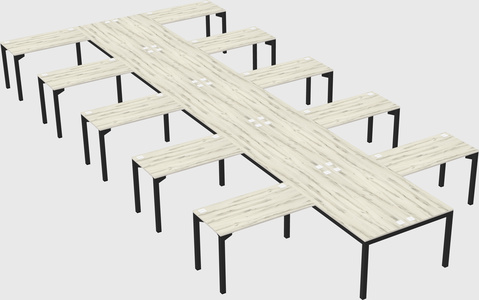 Shared l-shaped desk