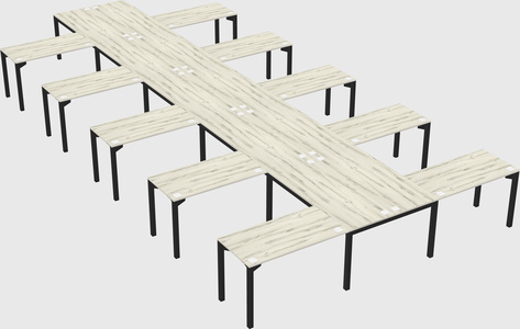 Shared l-shaped desk