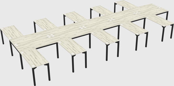 Shared l-shaped desk