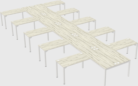 Shared l-shaped desk
