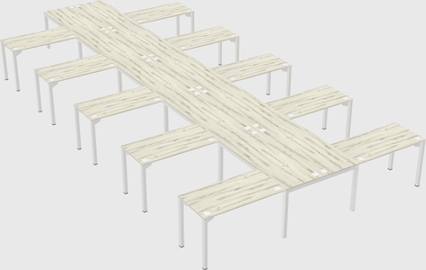 Shared l-shaped desk