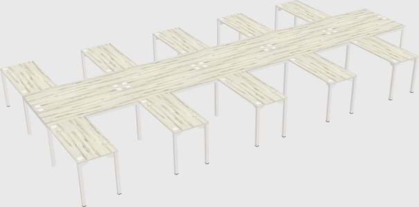 Shared l-shaped desk