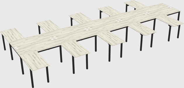 Shared l-shaped desk