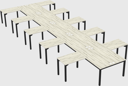 Shared l-shaped desk