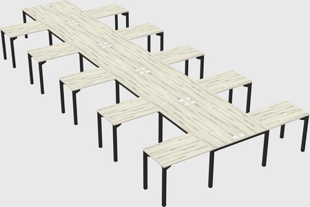 Shared l-shaped desk