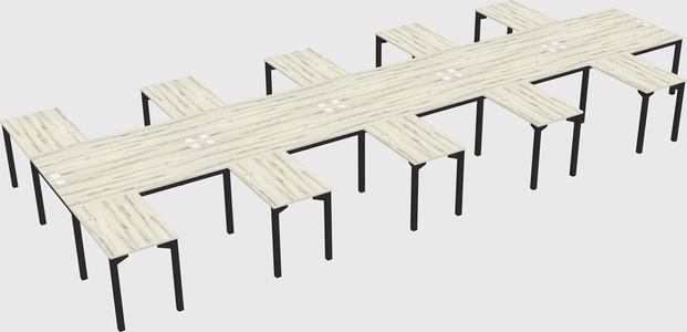 Shared l-shaped desk