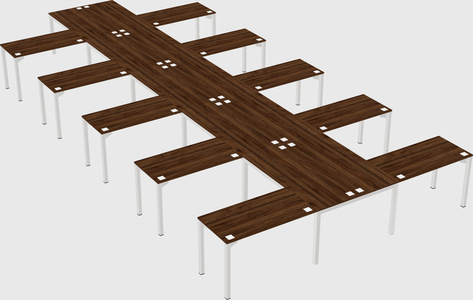 Shared l-shaped desk