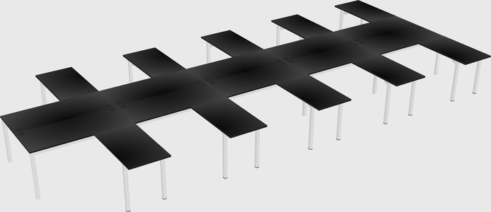 Shared l-shaped desk