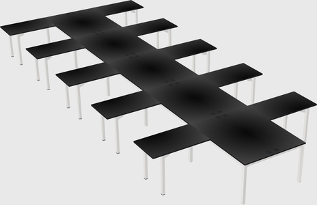 Shared l-shaped desk