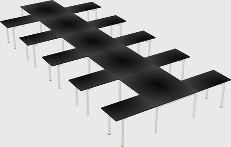 Shared l-shaped desk