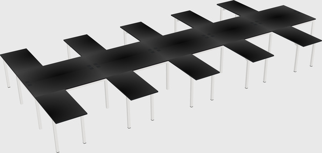 Shared l-shaped desk