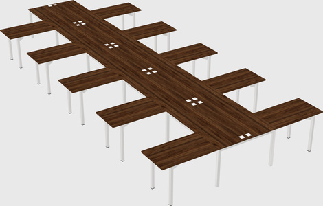Shared l-shaped desk