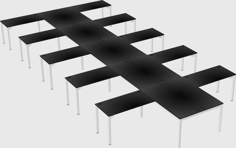 Shared l-shaped desk