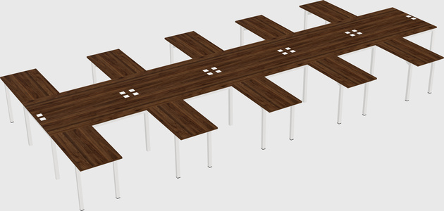 Shared l-shaped desk