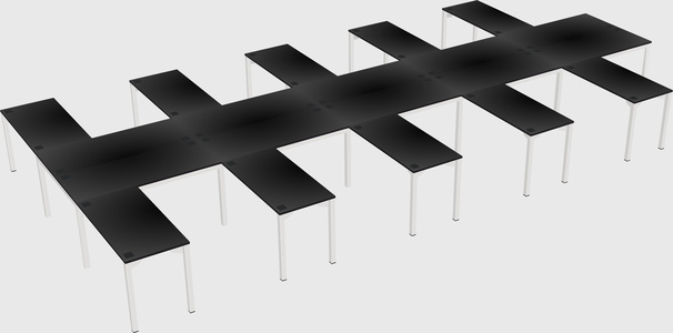 Shared l-shaped desk
