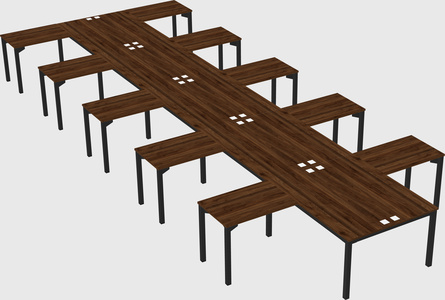 Shared l-shaped desk