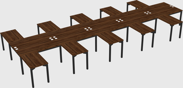 Shared l-shaped desk