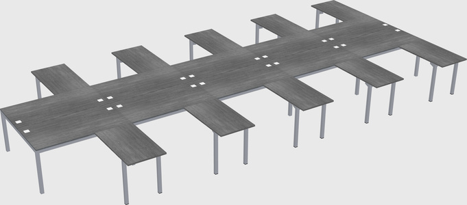 Shared l-shaped desk