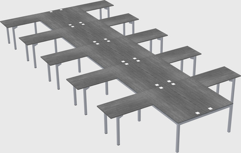 Shared l-shaped desk