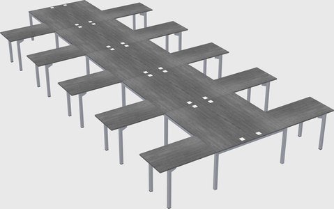 Shared l-shaped desk