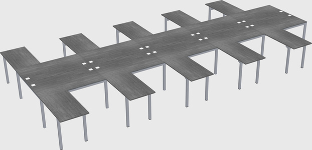 Shared l-shaped desk