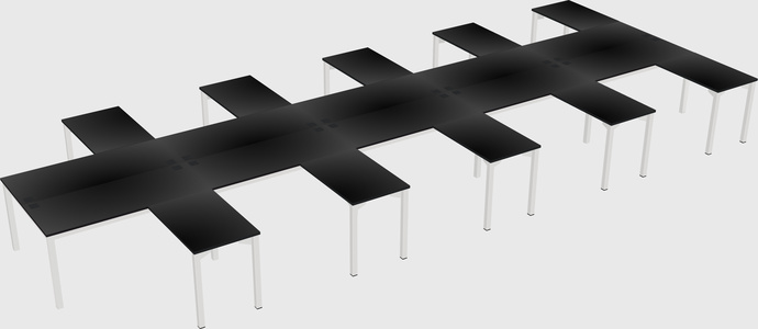Shared l-shaped desk