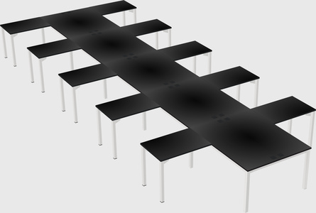 Shared l-shaped desk