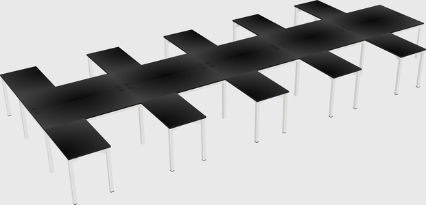 Shared l-shaped desk