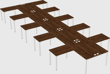 Shared l-shaped desk