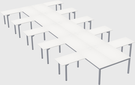 Shared l-shaped desk