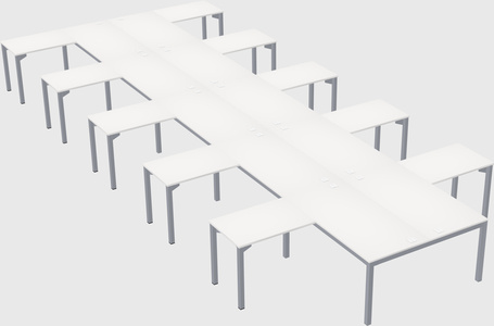 Shared l-shaped desk