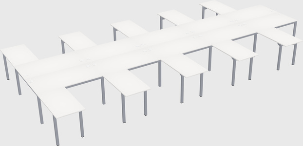 Shared l-shaped desk