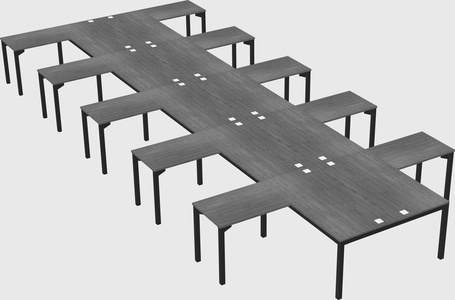 Shared l-shaped desk