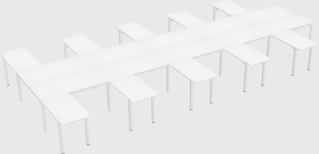 Shared l-shaped desk
