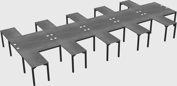 Shared l-shaped desk