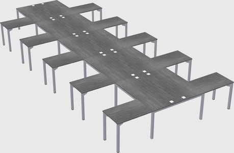 Shared l-shaped desk