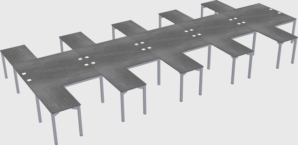 Shared l-shaped desk